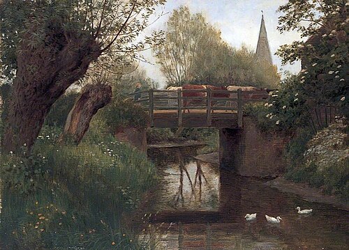 Cattle on a Bridge, Kent, 1897, William Sidney Cooper
