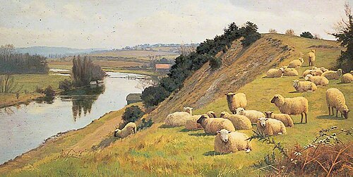 A Riverside Pasture with Sheep, , William Sidney Cooper