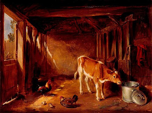 Interior of a Cattle Shed, 1845, William Simson