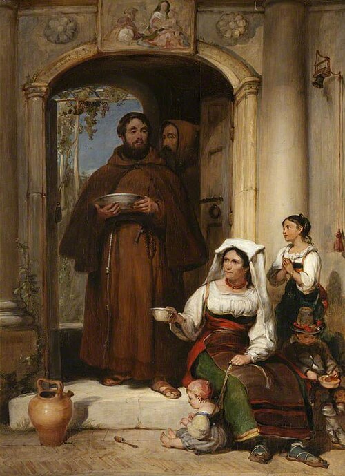 Capuchin Monks Giving Alms in Rome, , William Simson
