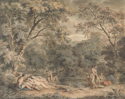 Nymphs Bathing in a Wooded Glade, 1767, William Taverner