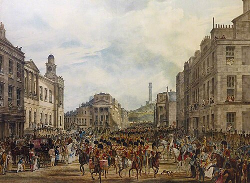 The Procession of George IV Entering Princes Street, Edinburgh, August, 1822, , William Turner of Oxford
