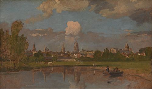 Oxford from the River with Christ Church in the Foreground, 1820, William Turner of Oxford