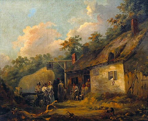 Peasants outside an Inn, , William Turner of Oxford
