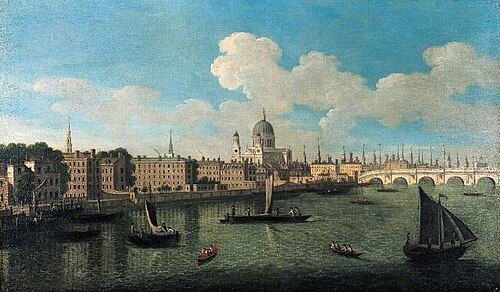St Paul's Cathedral from the River, London, , William Westall