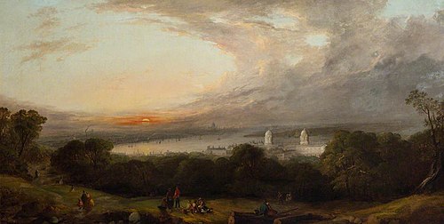 London from Greenwich, , William Westall