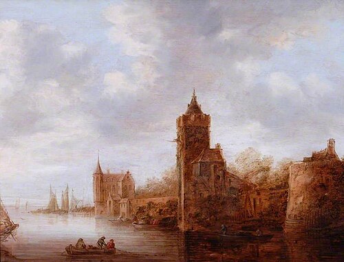River Scene with a Castle, , Wouter Knijff
