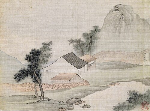 清 谢荪 山水图册（八开）, , 