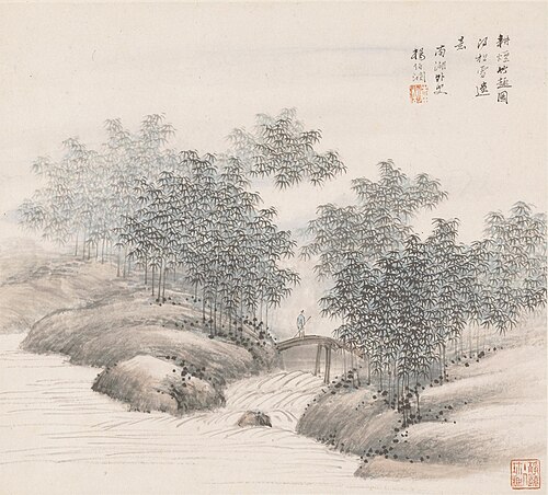 清 杨伯润山水册, 1884, Yang Borun