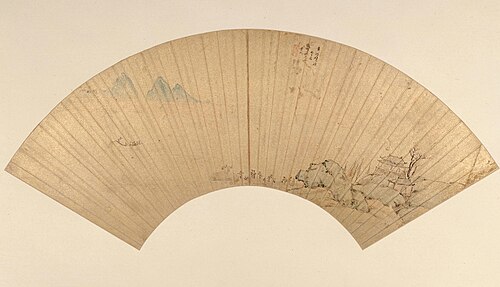 叶欣黄河晓渡图扇页, , Ye Xin