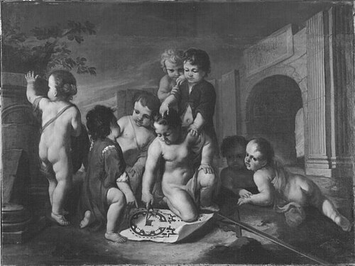 Die Baukunst durch Kinder dargestellt, 1731, Balthasar Augustin Albrecht