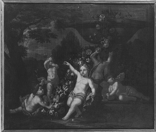 Puttengruppe mit Blumen (?), , Balthasar Augustin Albrecht