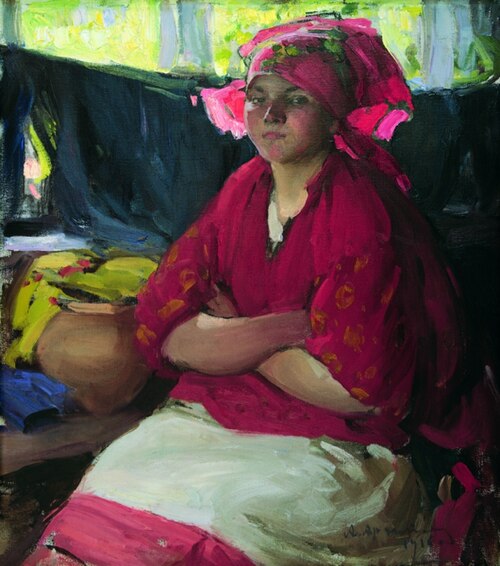 Petite fille en rouge, 1916, Abram Arkhipov