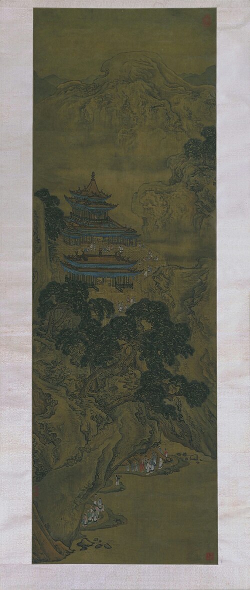 袁江山水楼阁图轴, , Yuan Jiang