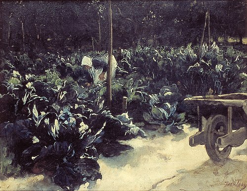 Tuin met kool aan de zoom van het Velzerbos, 1888, Jacobus van Looy