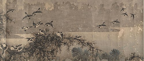 Landscape with White-Breasted Crows, 1656, Zha Shibiao