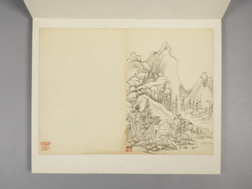 张宗苍、张冾山水合绘册, , Zhang Zongcang