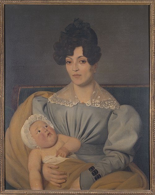 Portrait de Zulma Carraud et de son fils Ivan âgé de six mois, 1827, Édouard Viénot