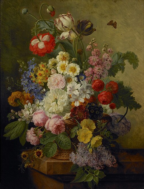 Fleurs dans une corbeille, 1833, Élise Bruyère