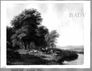 Landscape with figures, 1827, Barend Cornelis Koekkoek