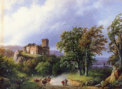 The Ruined Castle, 1857, Barend Cornelis Koekkoek
