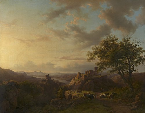 Evening Landscape, 1844, Barend Cornelis Koekkoek