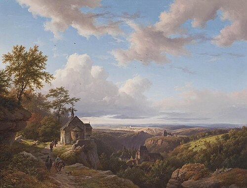 Eifellandschap met kerkje, 1845, Barend Cornelis Koekkoek