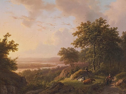 Landschap bij avond, 1849, Barend Cornelis Koekkoek