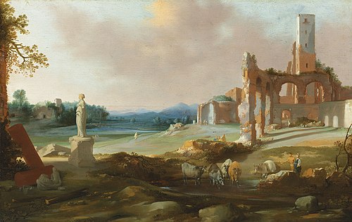 A landscape with classical ruins, , Bartholomeus Breenbergh