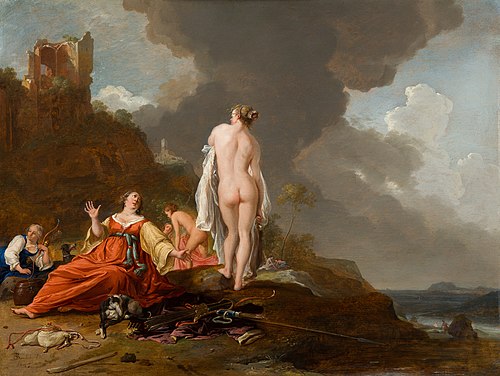 Landschap met jachtnimfem (en Diana ?), 1647, Bartholomeus Breenbergh
