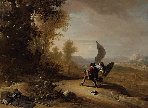 Jacob worstelt met de engel, 1639, Bartholomeus Breenbergh