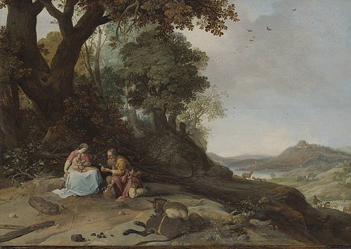 Landschaft mit Ruhe auf der Flucht, 1634, Bartholomeus Breenbergh