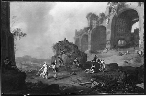 Landschaft mit Ruine der Basilika des Constantin, 1638, Bartholomeus Breenbergh