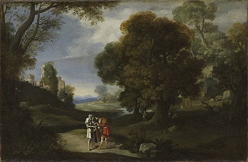 Landschaft mit Bettlern und römischen Ruinen, 1627, Bartholomeus Breenbergh