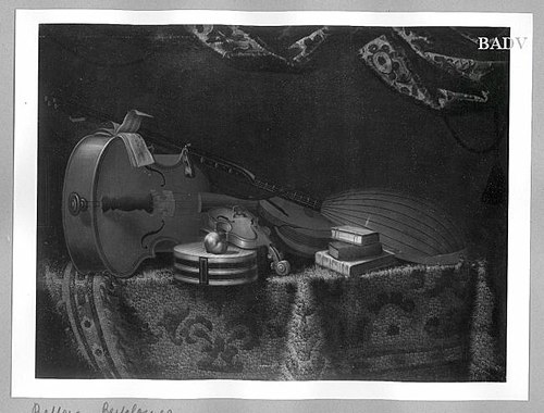 Still-life with musical instruments, 1671, Bartolomeo Bettera