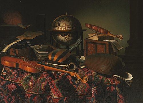 Still Life with Musical Instruments, 1687, Bartolomeo Bettera