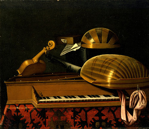 Still Life with Musical Instruments and Books, 1650, Bartolomeo Bettera