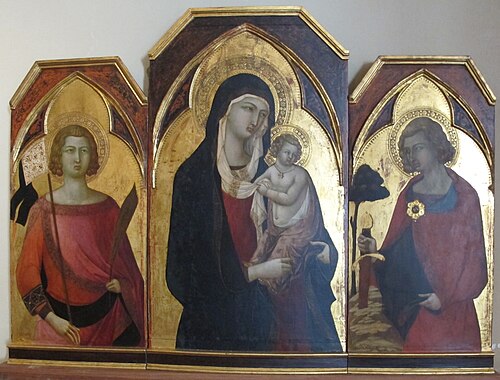 madonna col bambino e i sa nti ansano e galgano, , Bartolomeo Bulgarini