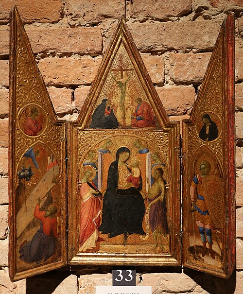 trittichetto con maestà e altre storie, 1350, Bartolomeo Bulgarini