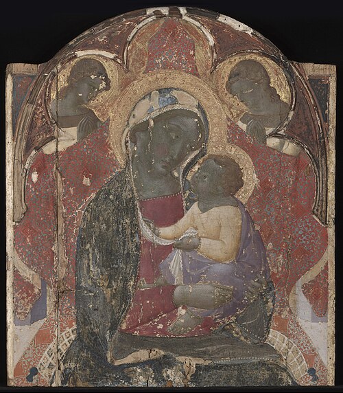 Virgin and Child Enthroned with Two Angel, 1360, Bartolomeo Bulgarini