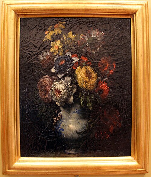 coppia di vasetti a decori blu con fiori (2), , Bartolomeo Bimbi