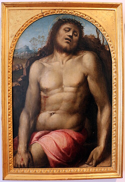 cristo in pietà, testa di bara dalla chiesa della misericordia di grosseto, , Bartolomeo Neroni