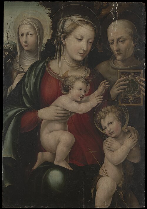 Virgin and Child with Saints John, Catherine and Bernardino of Siena, 1565, Bartolomeo Neroni