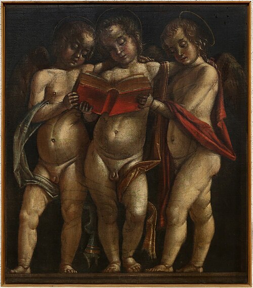 Three Angels making music, , Bartolomeo Cincani