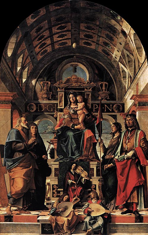 Madonna and Child enthroned with Saints, 1498, Bartolomeo Cincani