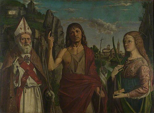 Saint Zeno, Saint John the Baptist and a Female Martyr, 1495, Bartolomeo Cincani