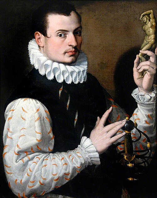 Portrait of a Young Man Holding a Statuette, 1575, Bartolomeo Passarotti