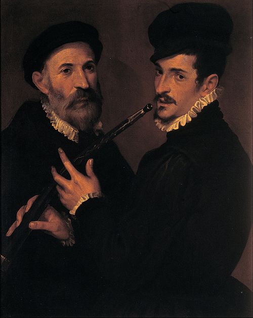 Double portrait of musicians, 1577, Bartolomeo Passarotti