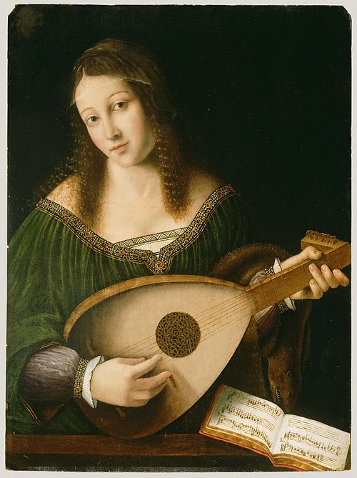 Lady Playing a Lute, 1530, Bartolomeo Veneto