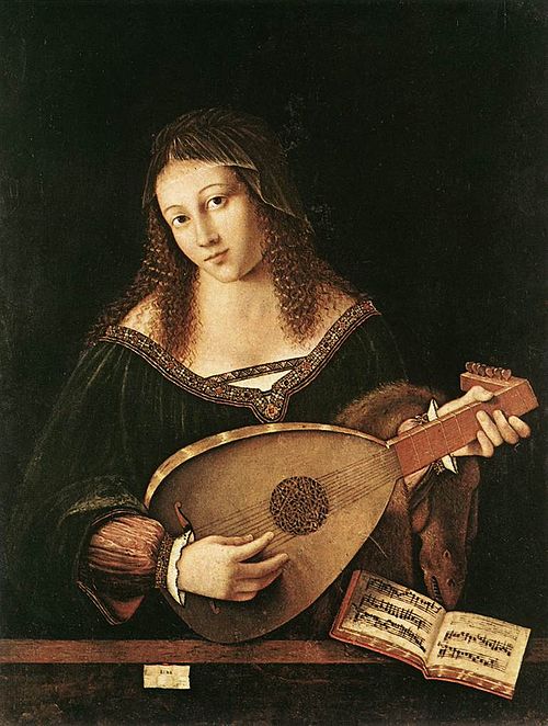 Woman Playing a Lute (Veneto), 1520, Bartolomeo Veneto